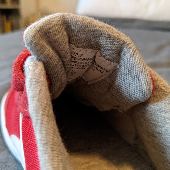 NWOT Cat & Jack Red Leather Velcro Sneakers - Picture 6 of 6